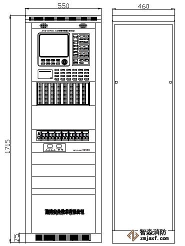 JB-QG/QT-GST9000火災(zāi)報(bào)警控制器外形尺寸圖